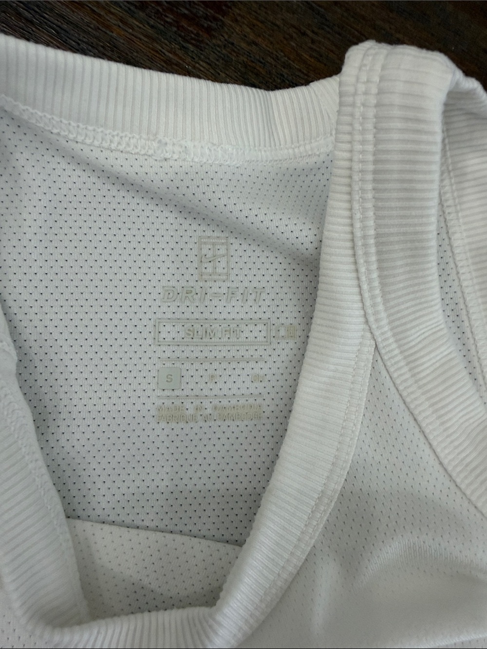 Nike White Athletic Racerback Tank with Black Swoosh - Picture 2 of 3